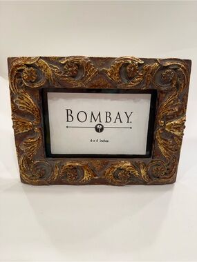 Bombay Carved Gold and Brown Photo Frame